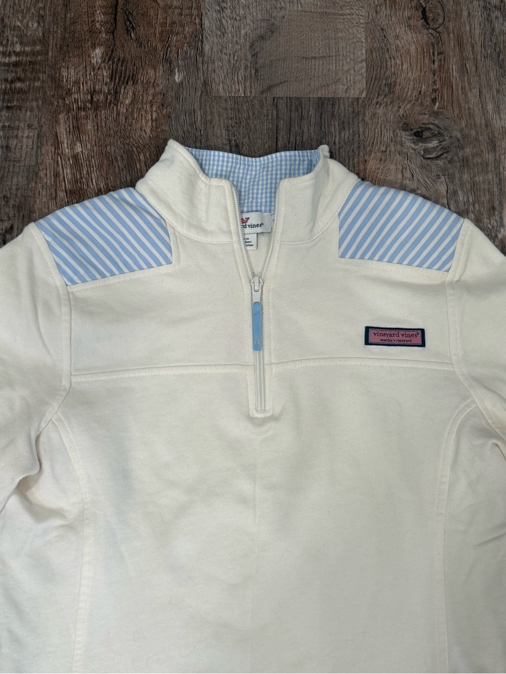 Vineyard Vines Martha’s Vineyard 1/4 Zip Pullover White Blue Women’s Size S - Picture 3 of 8